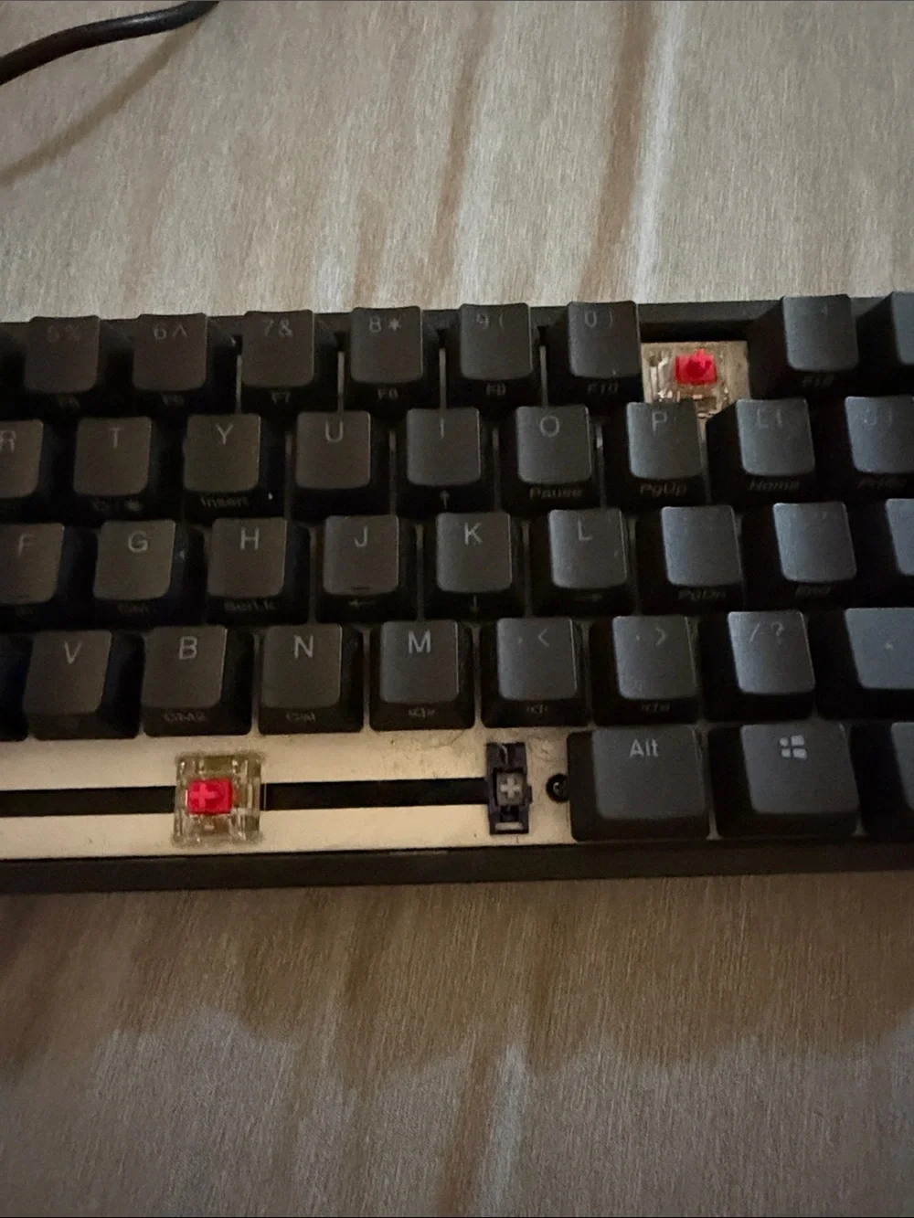 Compact Wired Tenkeyless Mechanical Keyboard - Black, Cherry Red Switches